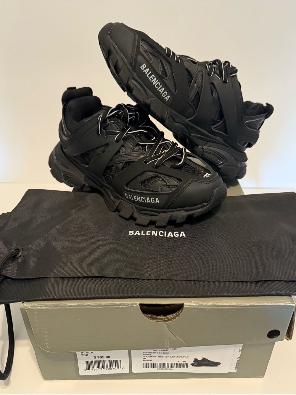 Balenciaga Track Sneakers Triple Black EU 35 Platform Trainer Runners Size 5